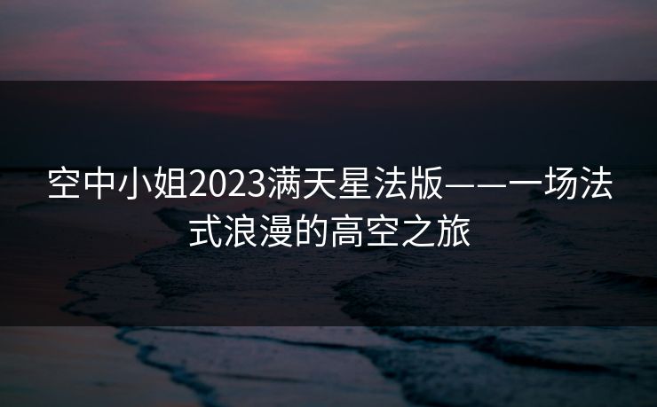 空中小姐2023满天星法版——一场法式浪漫的高空之旅 空中小姐2023满天星法版——一场法式浪漫的高空之旅