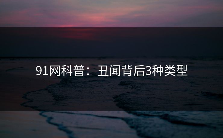 91网科普：丑闻背后3种类型