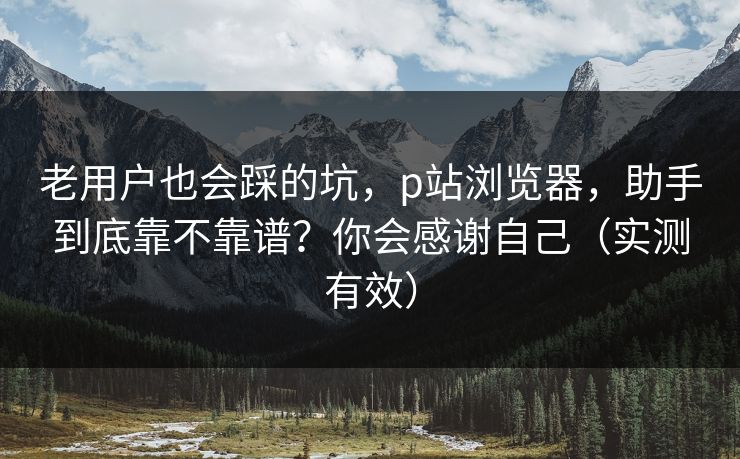 老用户也会踩的坑，p站浏览器，助手到底靠不靠谱？你会感谢自己（实测有效）