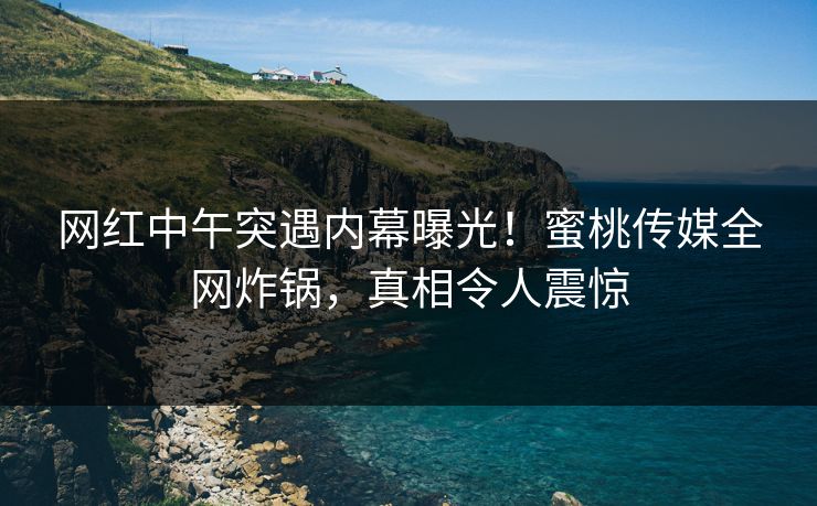 网红中午突遇内幕曝光！蜜桃传媒全网炸锅，真相令人震惊